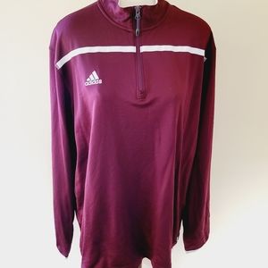 Adidas maroon performance ¼ zip size large